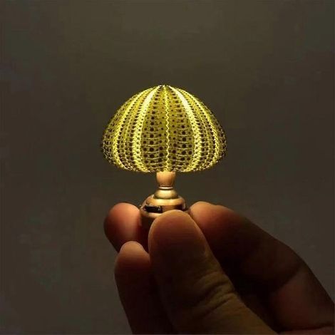 Veilleuse de bureau en forme d'oursin, lampe coquillage, ornement sur le thème de la plage, matériau vert (1/5)