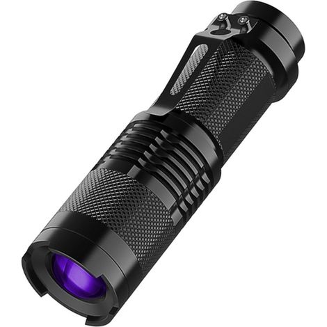 Lampe de Poche Ultraviolet, Le Lampe Torche UV LED, Lampe de Poche Noire 395nm LED Lumière UV Torche, pour Chien/Chat Détecteur d'urine (1/4)