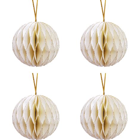 Lanternes suspendues décoratives, 4 pièces, ornements pour vacances, fête du nouvel an chinois, sphère blanche (1/5)