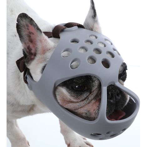 Muselière pour chiens à museau court, avec trous d'aération, résistante aux morsures et à la mastication. (1/5)