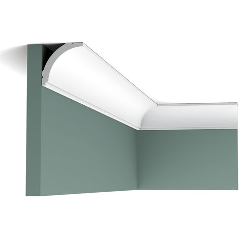 Orac – Corniche décorative avec courbe subtile – Longueur 200 cm – Largeur 4,4 cm – À peindre pour protection UV – Pour intérieur et extérieur (1/7)
