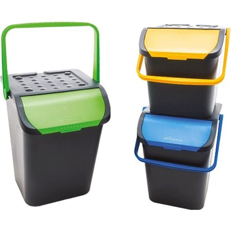 TRIS PATTUMIERA ECOLOGIC DA 28 LITRI COMPONIBILE CON MANICI (1/5)