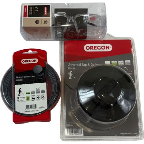 Oregon – Tête à fil universelle Tap and Go pour débroussailleuse – Compatible jusqu'à 33cc – Fil nylon Silencio 15m 2mm – Oeillet en cuivre résistant (1/5)