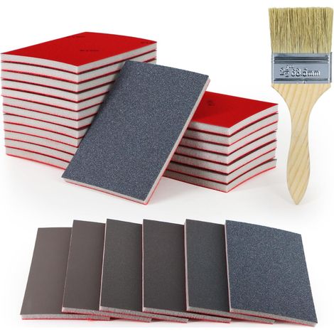 20 Pcs Éponge de Ponçage, Grain 2000 Papier abrasif, Tampons de ponçage humides et secs, Éponges Abrasive pour métal, à L'Artisanat, modélisme, Meubles et Bois (1/5)