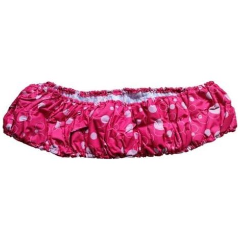 Housse de protection pour mini-trampoline 91 cm, petit tapis de sécurité pour trampoline rond à 6 trous,tissu Oxford résistant aux déchirures,facile à installer, rose rouge à bulles (1/4)