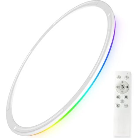 Plafonnier LED RGB Dimmable,30W Luminaire Chambre avec Télécommande 3000-6500K,4000LM Plafonniers LED Couleur,IP54,Salon, Enfant,Chambre,Cuisine,Ø30cm (1/5)