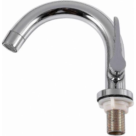 Robinet mitigeur monocommande en acier inoxydable, compatible avec les éviers de cuisine et de salle de bain, montage sur plage, avec fonction eau froide. Accessoires pour évier SE. WHBYV (1/4)