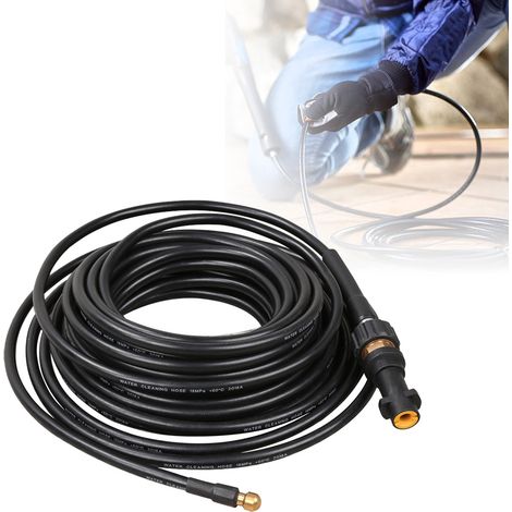 Wolketon Rohrreinigungsset Rohrreiniger Rohrreinigungsschlauch Abflussreiniger max. Druck 180 bar 60°C. 30m. geeignet für Kärcher Anschluss Bajonett. Quick Connect