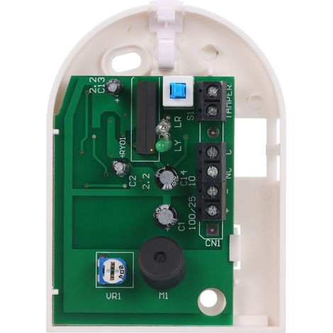 Détecteur de bris de verre filaire haute sensibilité avec microprocesseur 8MHz et filtre à 7 fréquences pour système d'alarme domestique - ABS, 9x6.8x2.5cm, sensibilité ajustable 9m, 12V DC (1/5)