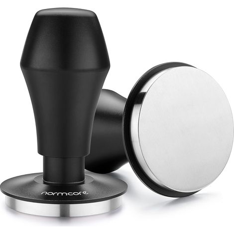 Tamper à café de 53,3 mm V4.1 avec retour sonore de clic, tamper avec ressort et base plate, compatible avec porte-filtres de 54 mm de machines à expresso, noir (1/5)