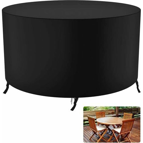 Housse de Jardin Ronde Housse Protection Table Jardin Ronde Jardin Table Housse Imperméable Coupe-Vent Anti-UV Résistant à la Déchirure 210D Oxford Bache Table Jardin Ronde, (120 x 75 cm) (1/5)