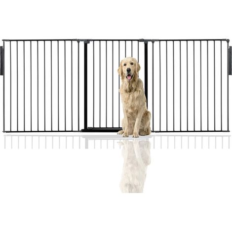 Bettacare Premium Extra Tall Multi Panel Flexible Dog Barrier, up to 226cm Wide, Black, 105cm Tall