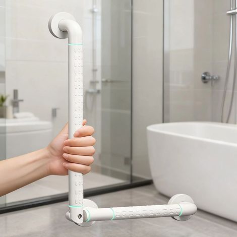 Barres d'appui pour seniors, poignée de baignoire, poignée de douche inox antidérapante, 38 x 38 cm poignée de sécurité baignoire, barre d'appui murale, barres d'appui salle de bain (1/5)