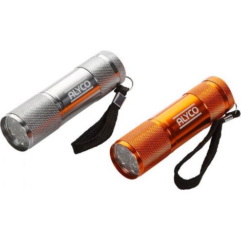 Lampe de poche tubulaire en aluminium à 9 led alyco orange ALYCO 170955 (1/5)