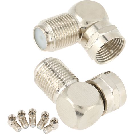 5-teiliges Set: TV-Antennenanschluss auf F-Stecker, rechtwinkliger Kabelanschlussadapter (1/5)