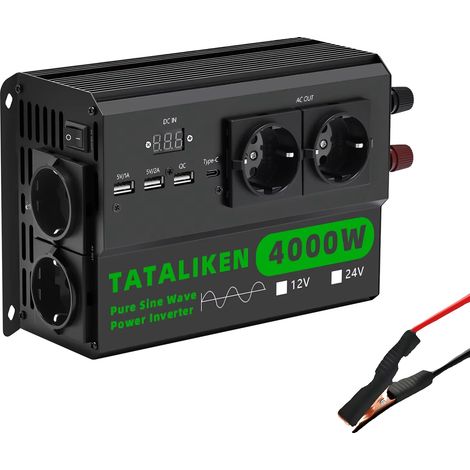 Inversor de onda sinusoidal pura, convertidor portátil, de 12 V 4000 W a 220 V 50 Hz (1/2)