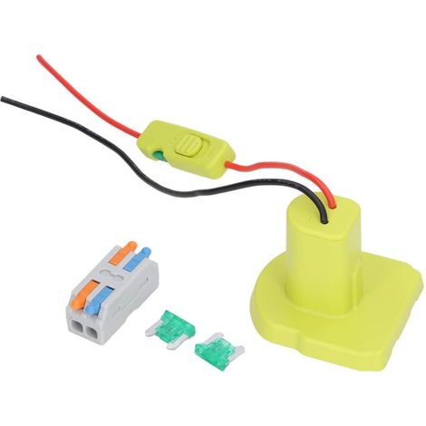 SJLERST Adaptateur de batterie, Protection contre les surintensités, convertisseur de batterie au Lithium à maintien serré avec fusible 30A pour Ryobi One + 18v (1/5)