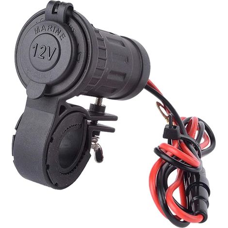 Chargeur USB Étanche Compatible avec Moto (12-24V vers 5V 2.1A) avec Adaptateur Compatible avec Guidon (22-30mm) (1/5)