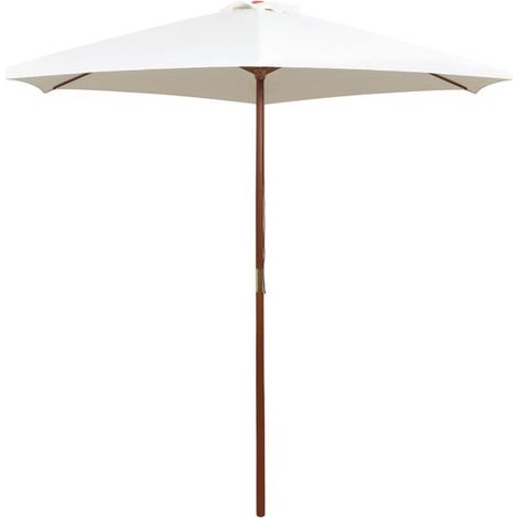 Parasol de Jardin 270x270cm Blanc crème Bois - Protection Solaire Terrasse-x (1/5)