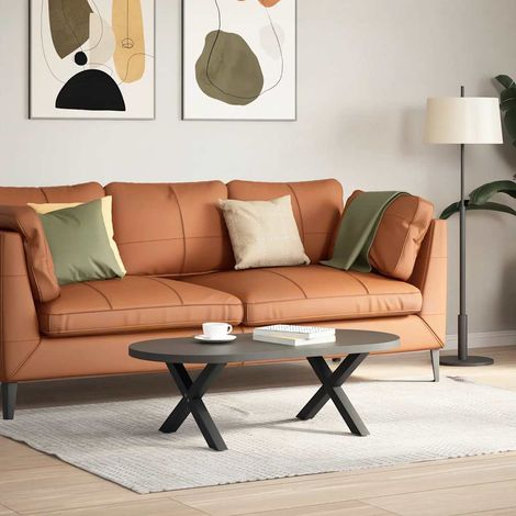 Maison Exclusive - Couchtischbeine X-Form 2 Stk. Schwarz 60x(30-3