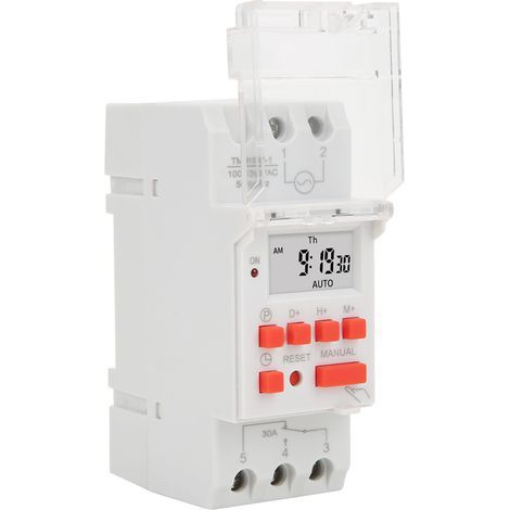 Relais temporisé programmable TM919B-1 avec compteur LCD et mise en marche/arrêt hebdomadaire pour contrôle AC 30A (1/5)