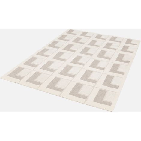 Alfombra interior con motivos geométricos crema (1/5)