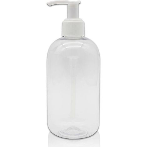 Filiyano-Flacons de 500 ml en plastique transparent épais avec pompe distributrice pour savon liquide rechargeable, ronds et transparents (1/5)
