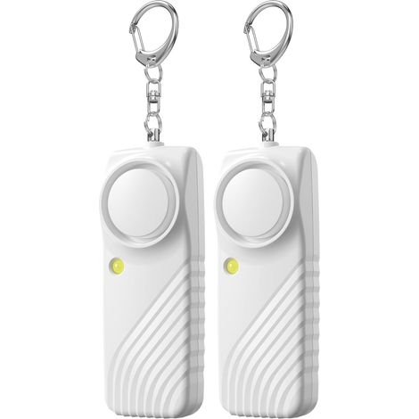 2 Paquets Sécurité Alarmes Personnelles Sonores 130dB Loud Autodéfense Alarme d'urgence Alarme de sécurité avec Lampe de Poche LED pour l'extérieur pour Les Femmes Enfants Portable Blanc (1/5)
