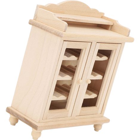 Cave à vin miniature pour maison de poupée à l'échelle 1:12, meuble à vin en bois, mobilier de cuisine miniature. (1/5)
