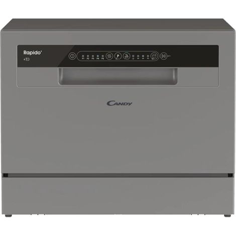 Candy – Lave-vaisselle compact 6 couverts – 5 programmes dont cycle rapide 35 min – Cuve inox – Départ différé 3-6-9 h – Dimensions 55 x 43,8 x 50 cm