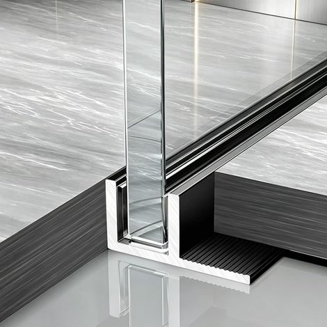 Rail de fixation profond en verre forme F, profilé porte douche (1/5)