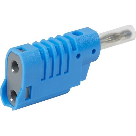 Fiche banane D=4mm 16A 33V ou 70V= embout isolant et fourreau rétractable - ble)