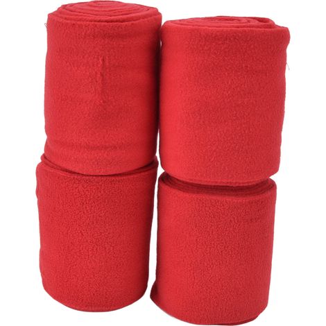 4 Paar gepolsterte Gamaschen für Pferde, rote Klett-Gamaschen, dicke Fleece-Gamaschen (1/5)