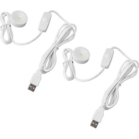 2 pièces spots LED pro USB 5V gradables ronds compacts lumière blanche pour vitrine coffret bijoux entrée placard (1/5)