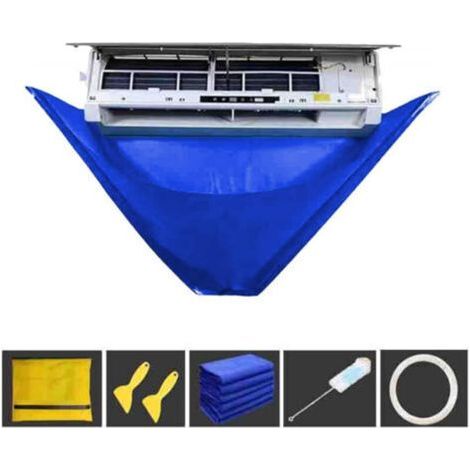 Sacchetto per la pulizia e la protezione del condizionatore con apertura di ventilazione e pannello posteriore a doppia faccia per la rimozione della polvere, la pulizia e la protezione. (1/5)