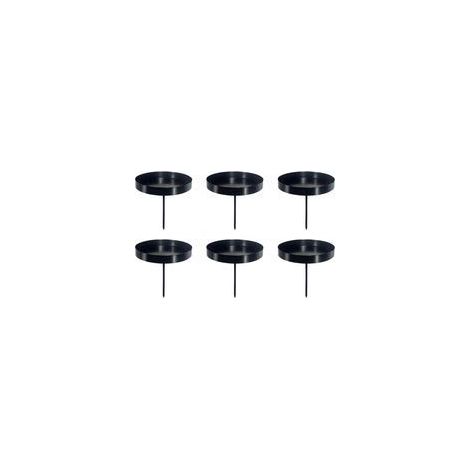 Anlising 6er-Set Adventskerzenhalter, 8 cm Metallkerzenhalter, Adventskranz-Kerzenhalter, Weihnachtskerzenhalter, Weihnachtsdekorationskerzenhalter, für Girlanden, Dekoration (Schwarz) - Crezuo