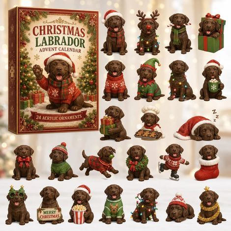 Labrador mit erhobener Pfote Adventskalender 2026 2D Überraschungsbox