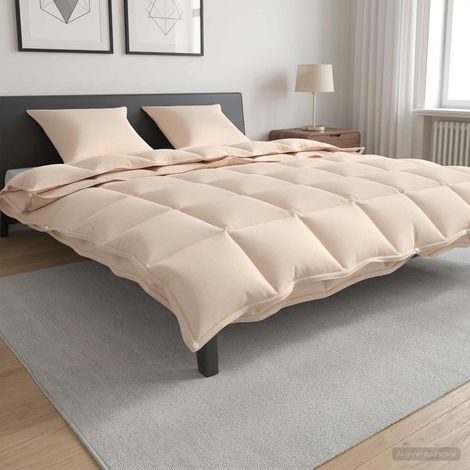 Irovami Couette 220x240 cm 4 saisons 100 % kapok beige (1/5)