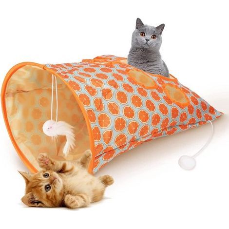 Sac tunnel pour chat d'intérieur - Sac à jouets froissés - Jouets interactifs pour chats