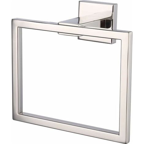 Anneau de serviette de bain en acier inoxydable crochet de serviette suspendu accessoires de salle de bain hôtel moderne Style carré fixé au mur (1/5)