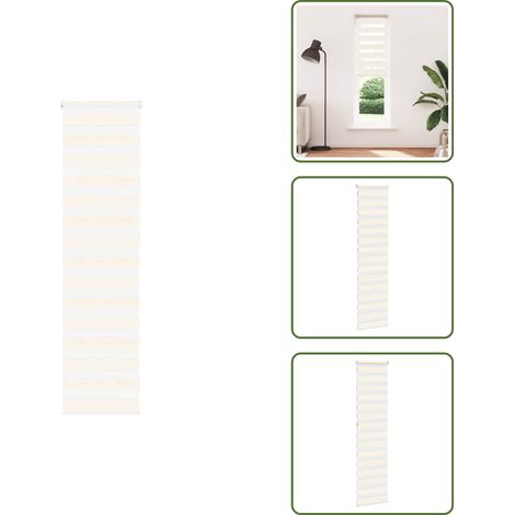 Zebrarollo Marmorbeige 55x230 cm Stoffbreite 50,9 cm Polyester - Zebra-Jalousie - Zebra-Jalousien - Zebra-Rollo - Doppelrollo (1/5)