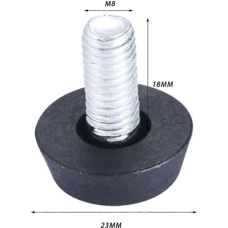 Lot de 10 pièces : niveleurs de meubles à visser M6 ou M8, pieds lisses et réglables, adaptés aux tables, M8 x 18 mm. (1/5)