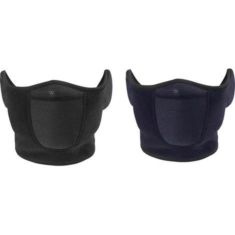 Ensemble de deux demi-masques d'hiver, couvre-chef coupe-vent ajustable, unisexe, coupe-vent, adapté aux sports de plein air tels que le ski, le snowboard, la moto, la course à pied, etc., respirant e