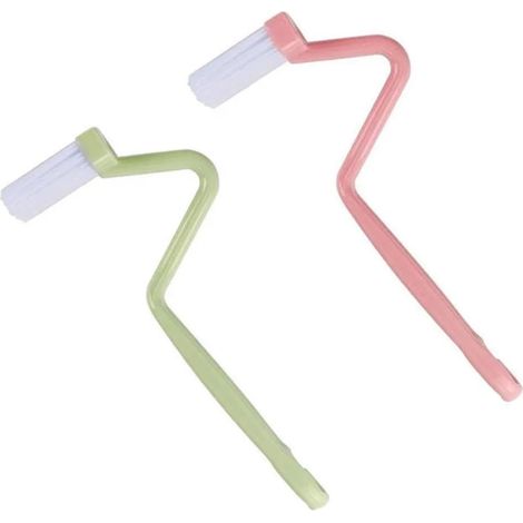 3 brosses WC vert/rose long manche, pour cuvette et céramique (1/2)