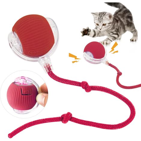 Katzenball, interaktiver Katzenball, elektrischer Katzenball, USB-aufladbar, 3 Betriebsmodi (rot, grün, grau)