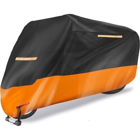 Housse Moto Impermeable, Bâche Protection Moto Exterieur Interieur Étanche, Protection au Pluie poussière UV(245x105x125cm), XL
