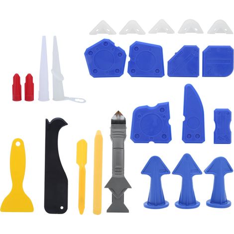 Ensemble de 24 outils de jointage, buses à mastic et buses à joint en silicone pour l'industrie de la construction (1/5)