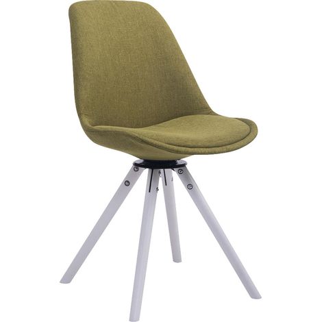 Chaise visiteur pivotante en tissu vert bois blanc 84 x 48 x 56 cm charge 120 kg 100008734 (1/3)