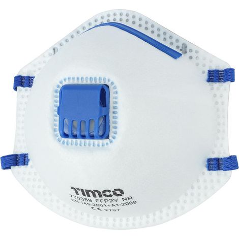 TIMCo FFP2 Moulded Mask With Valve One Size Box Of 10