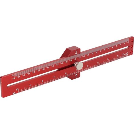 Règle à tracer à angle de 45 degrés avec butée coulissante, en alliage d'aluminium, pour le travail du bois (1/5)